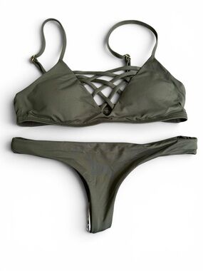 NWOT L*Space Jaime Itsy bikini set green